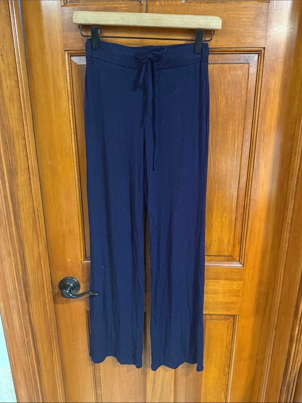 Women's Navy Wide-Leg Drawstring Pants